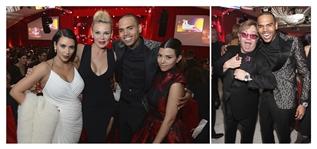 Chris Brown Worn Jacket to the 2013 Elton John AIDS Foundation Academy Awards Viewing Party